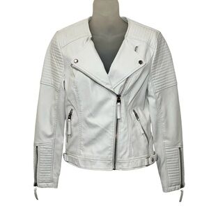 Philosophy White Leather Jacket Size 6